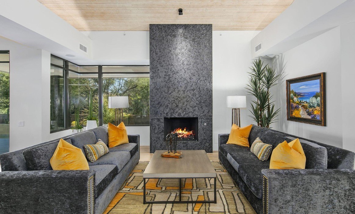Modern fireplace living room